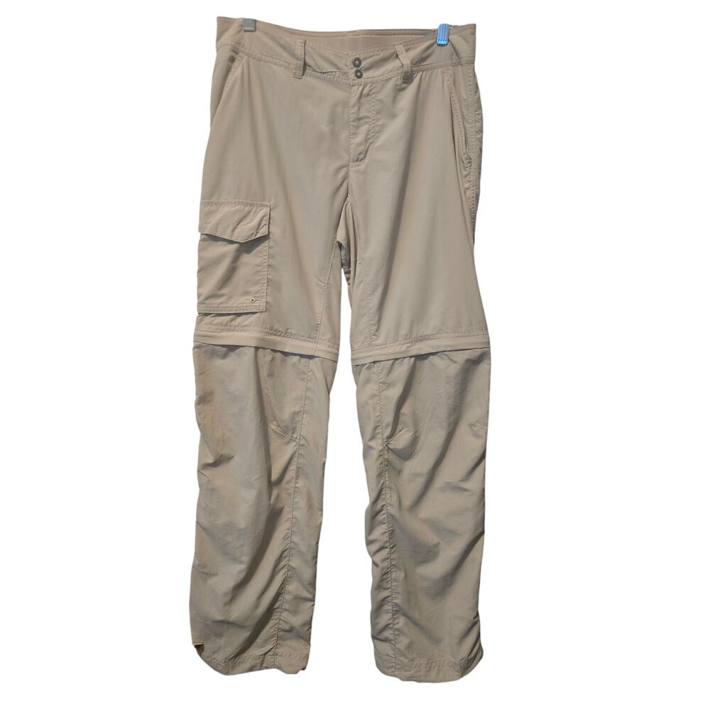 Columbia Athletic Hiking Walking Zip off Shorts Tan Belted Women's Pants 8
